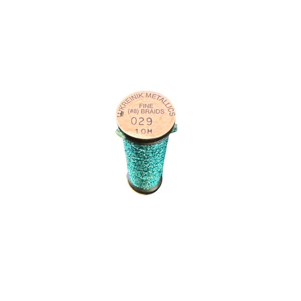 Kreinik Fine #8 Braid Thread 10M Turquoise 029 Metallic Needlepoint Supply